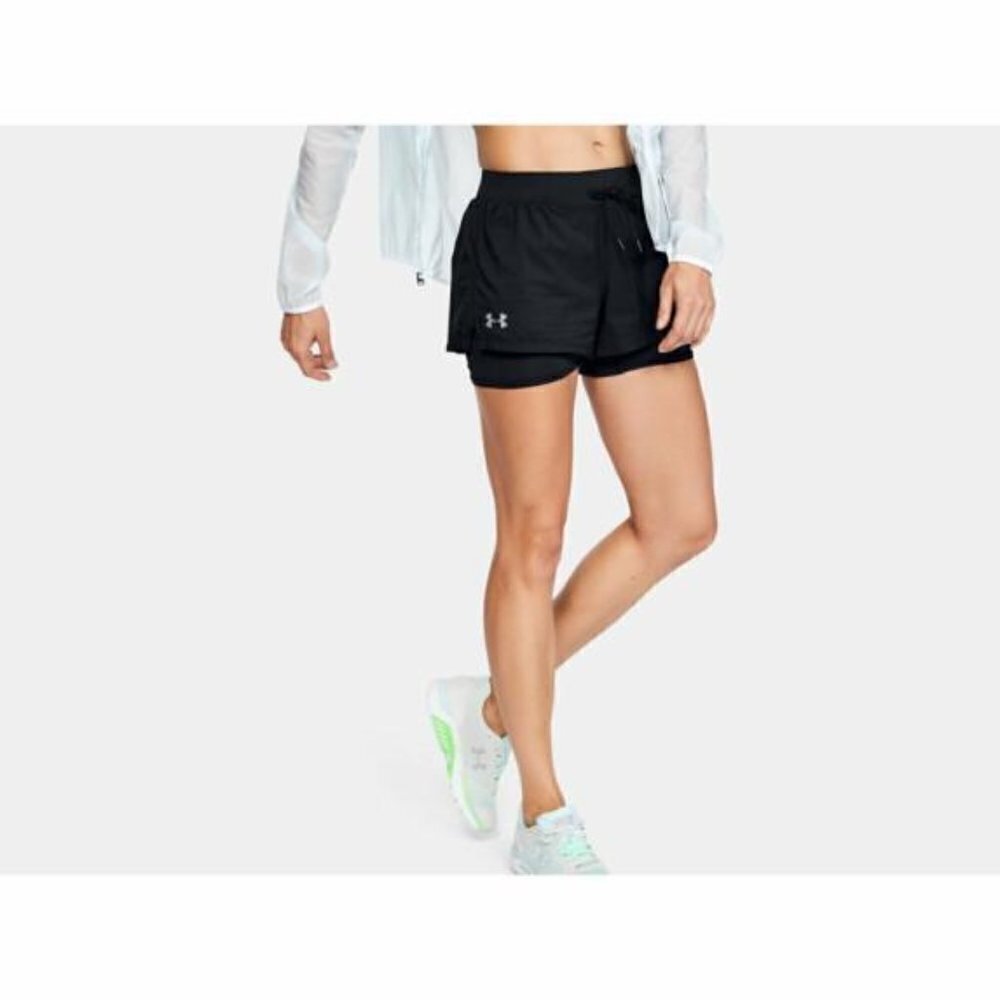 Under Armour Speedpocket Shorts Womens Size XS Black Running Compression